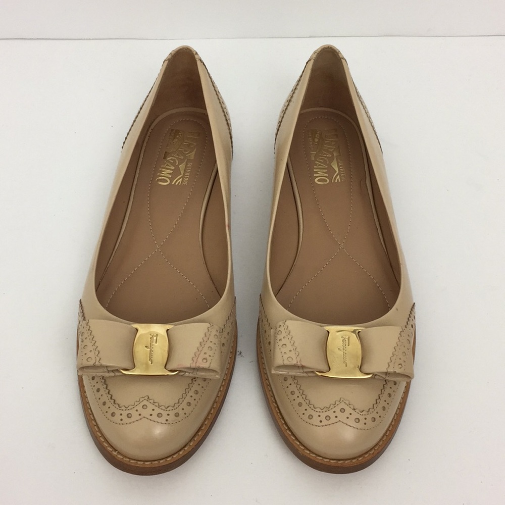 SALVATORE FERRAGAMO Vara Bow Brogue Flats
